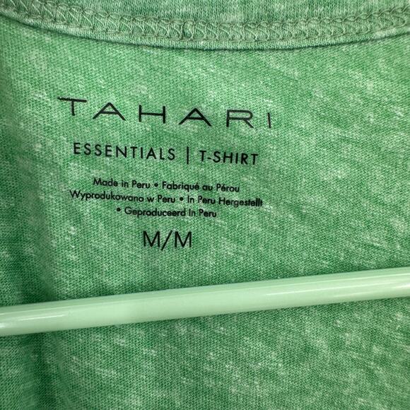Tahari Size Medium Shirt‎ Green Lightweight Short Sleeve Essential Tee Basic - Picture 3 of 4